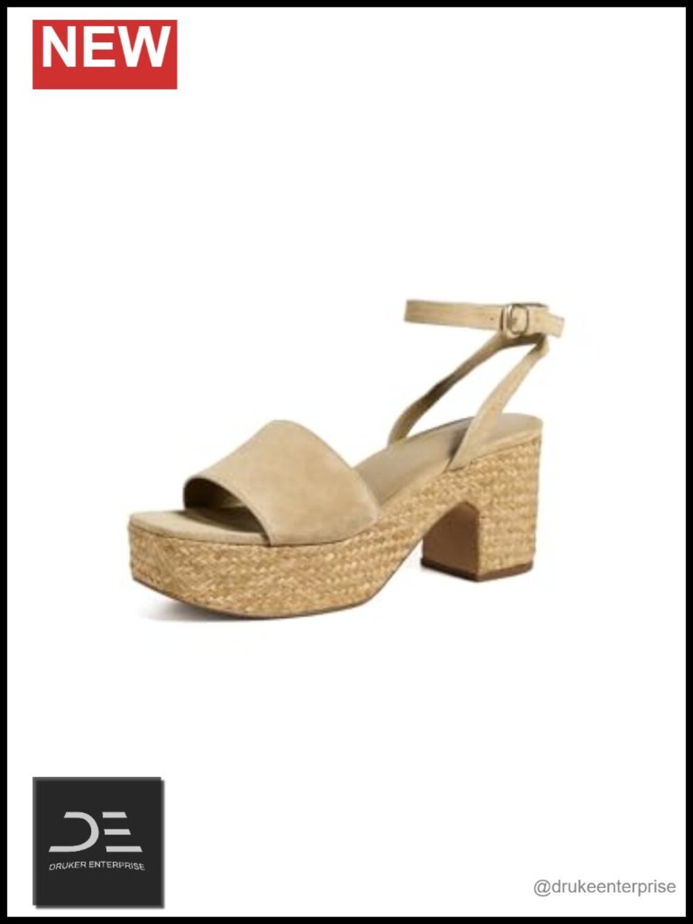 Vince Castella Strappy Platform Sandals Suede Block Heel Ankle Strap